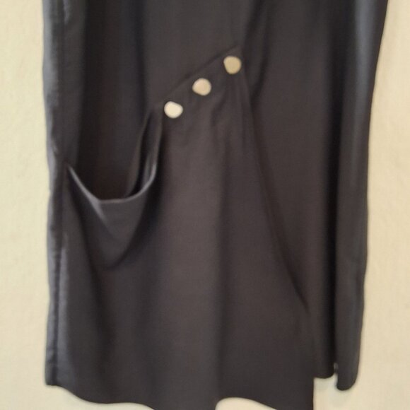 Tibi Asymmetrical Sleeveless 3 Snap Shift Dress Black Sz O Contemporary Artsy - Picture 5 of 10
